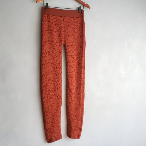 NIB, WOLFORD, ORANGE BLACK ZIPPER LEGGINGS M,L - Picture 7 of 15